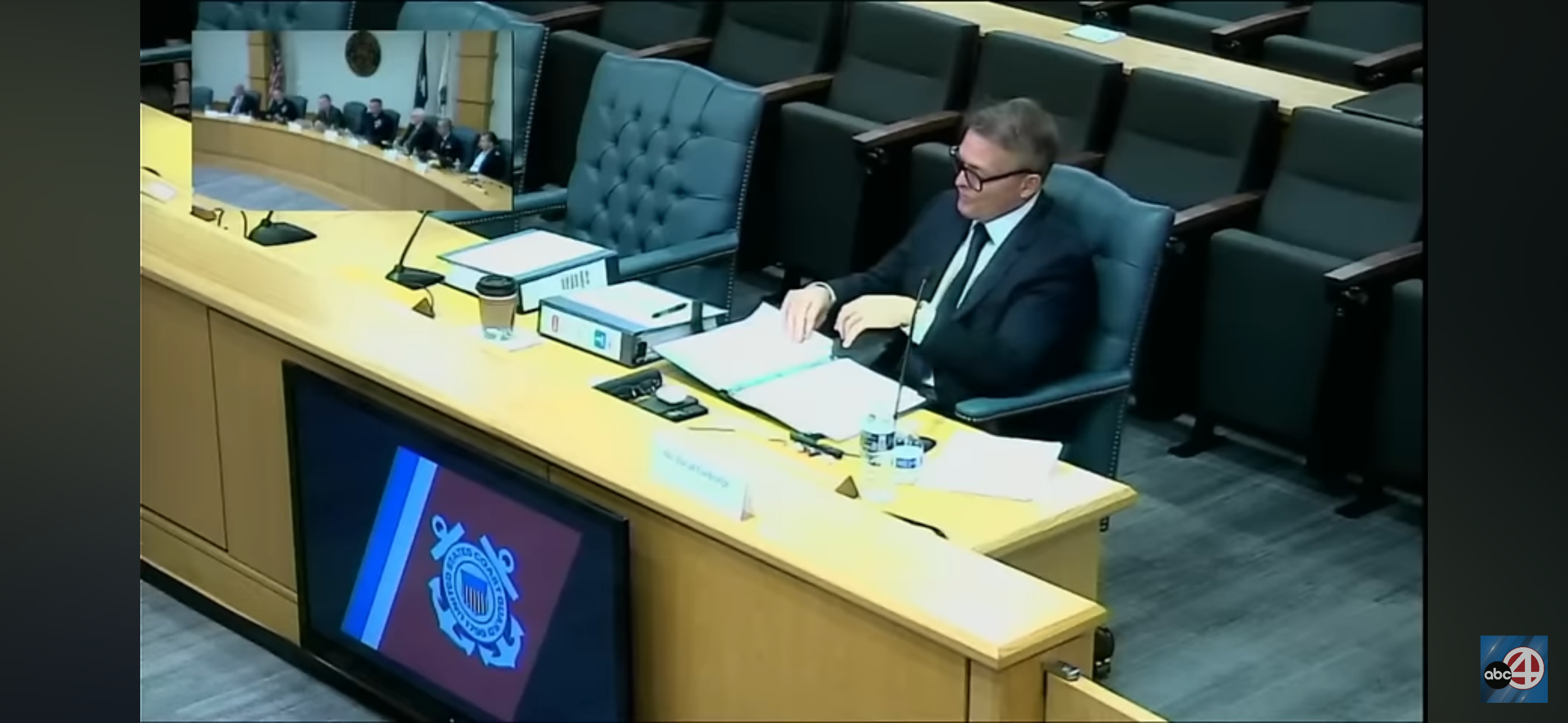 David Lochridge giving formal testimony at a hearing